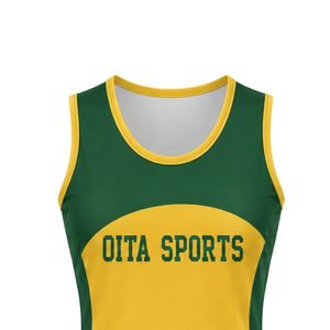 Yellow Green Sublimated Netball Dress Women's <b>Athletic</b> Team Uniform Sleeveless Game Wear Sports Training Jersey Outdoor Apparel - Product Image 6