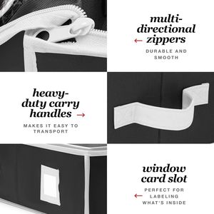 Boîtes de rangement de Noël haut de gamme pour papier cadeau, avec poignées renforcées et poches supplémentaires pour emballages cadeaux et décorations - Product Image 2