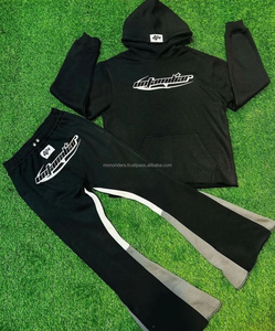 Custom Logo Men 3D for Flare Stacked Pant Hoodie Fleece Warm Tracksuit Custom High Quality Sweatsuit Winter - Product Image 4