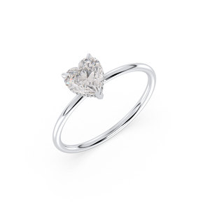 REYES IGI Certified 14K Solid Gold Heart Shape 1CT HPHT CVD Lab Grown Diamond Hidden Halo Ring For Women Fine Jewelry - Product Image 1