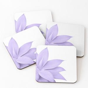 Posavasos Decorativos de Madera con Diseño de Flores de Lavanda Blancas, Juego de 4 Piezas, Vajilla para el Hogar y la Cocina, Venta al por Mayor - Product Image 1