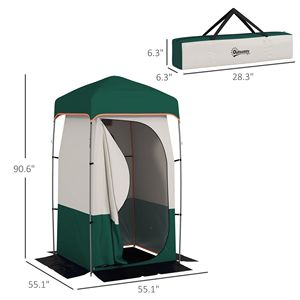 Tenda Doccia Portatile Verde per Campeggio con Sacca Solare e Fondo Rimovibile - per Riparo Esterno e Privacy - Product Image 3