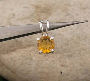 Colgante de Citrino Natural Chapado en Platino Vintage al por Mayor, Plata de Ley 925, Amuleto de Corazón con Gema Rosa, Joyería a Precio Mayorista - Product Image 4