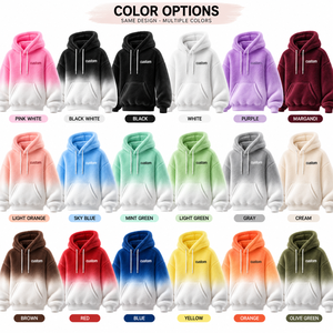 Plush Fleece Gradient <b>Sherpa</b> <b>Hoodie</b> Unisex Oversized Winter Pullover Pocket Design Embroidered Front Logo 100% Polyester 300g - Product Image 6