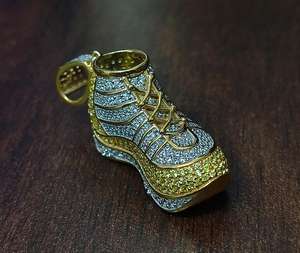 Colgante de Zapato Jordan con Moissanita, Colgante de Plata 925, Colgante de Zapatilla Bicolor con Incrustaciones de Diamantes, Joyería Hip Hop, Regalos para Amantes del Deporte y Atletas - Product Image 6