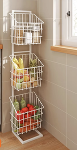 Moderno Estante Metálico de un Solo Nivel para Cocina, Organizador de Esquina para Frutas, Verduras, Patatas y Ajo - Product Image 3