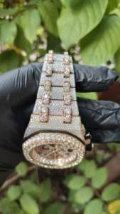 Best Quality Luxury Gold Diamond <b>Watch</b> for Men with Bold Dial Design and High Precision Movement Available At Best Price - Product Image 2