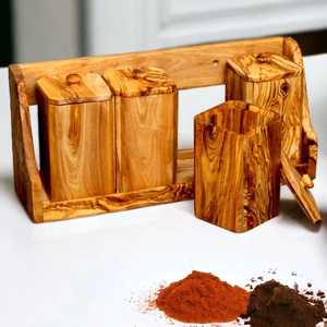 Meilleure boîte à épices indienne en bois personnalisée, décorative, avec compartiments amovibles, pour organiser les herbes et les assaisonnements, directement d'Inde - Product Image 4