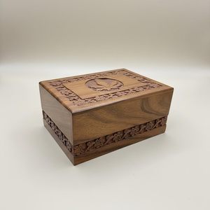 Wooden Cremation urn | Urn for your loved ones | <b>Keepsake</b> wooden rosewood urn <b>box</b> | Indian wood cremation urn | hardwood - Product Image 1