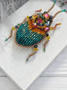 MD HANDICRAFTS Handmade Beaded Embroidery Brooch Pin Intricate Floral Art for <b>Women</b> Luxury Artisan Embroidered <b>Wedding</b> Occasion - Product Image 4