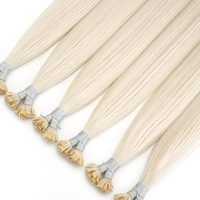 Extensions de cheveux en kératine italienne pré-collées à pointe plate, cheveux vierges russes Remy, pour usage en salon