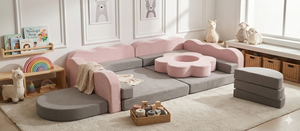 Kids Foam Modular Sofa Set 12-Piece Eco-Friendly Foldable for Indoor Playground Living Room Hotel & School Use Ages 2+ - Product Image 4