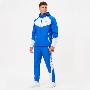 Waterproof Hooded Eco-Friendly Windbreaker Set Custom Color Combination Side <b>Zip</b> Pocket Pants Ripstop Polyester Fabric Wholesale - Product Image 3