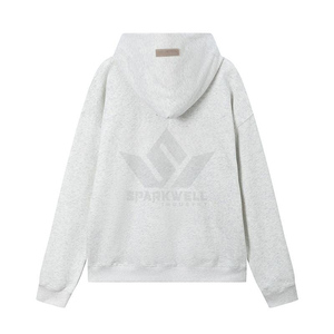 Sudadera con Capucha Negra Extra Grande para Hombre, de Algodón French Terry, Informal, de Manga Larga, para Otoño e Invierno, con Estampado en la Espalda - Product Image 4
