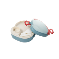 Boîte à lunch pliable en plastique écologique Northfox Dinosaur, motif dessin animé mignon, sans BPA, réutilisable, double compartiment, pour les enfants à l'école