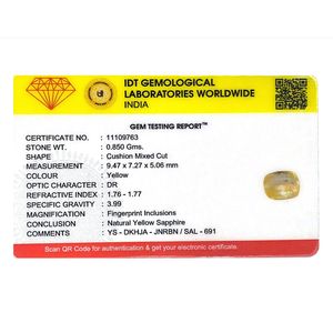 Natural Certified Yellow Sapphire 4.25 Carat 7mm Wholesale Gemstone - Product Image 4