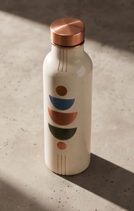 Bouteille d'eau en cuivre émaillé artisanale en gros, motif géométrique, ayurvédique, étanche, écologique, gourde métallique pour la gym et le bureau, OEM - Product Image 2