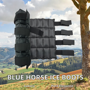 Fanfaree Luxury Customizable Denim Equestrian Jumping Leg Bandage Protection Blue Horse <b>Ice</b> Boots <b>Foot</b> Wraps Custom <b>Packing</b> - Product Image 4