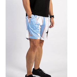 กางเกงขาสั้นผู้ชายผ้าแคนวาสทรงสตรีทแฟชั่นแบรนด์ดังสำหรับฤดูร้อนและชายหาด ลายเรียบหรู น้ำหนักมาก ตกแต่งด้วยเลเซอร์ พร้อมเชือกผูก - Product Image 6