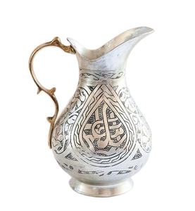 Vintage Antique Color Aluminium Water Jug Hand Engraved Metal <b>Pitcher</b> for Luxury Tableware an Home Decor Kitchenware Restaurant - Product Image 1