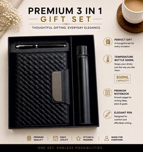 Ensemble cadeau 3-en-1 haut de gamme personnalisé avec logo imprimé : agenda rigide, stylo à fermeture magnétique et gobelet – Cadeau d'affaires - Product Image 4
