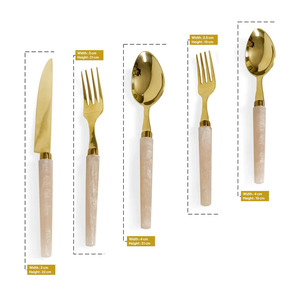 Ensemble de couverts en acier inoxydable durable, best-seller, avec manche en résine, conçu pour une performance et une beauté durables - Product Image 2