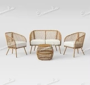 Conjunto de Sillas de Jardín de Mimbre Hechas a Mano de Estilo Vintage con Mesa, Muebles de Exterior, Sofá de Jardín, Silla de Café, Conjunto de Restaurante - Product Image 6