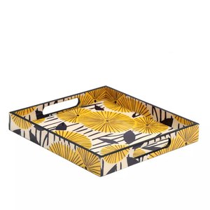 Modern Wooden Tabletop Tray Raised Edges Star Crafts India Dishwasher <b>Microwave</b> Safe for Beverages Candles Decorative Serving - Product Image 5