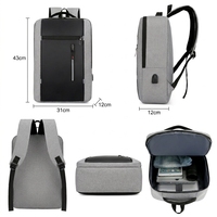 Sac à dos d'affaires Oxford personnalisé de haute qualité, étanche, avec chargement USB, fermeture éclair verticale, pour voyage et école, pour hommes, vente en gros