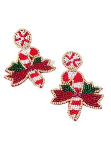 Boucle d'oreille élégante à la mode faite à la main pour le jour de Noël avec broderie de perles et bonhomme de neige avec un élégant choix de qualité supérieure d'Inde - Product Image 5