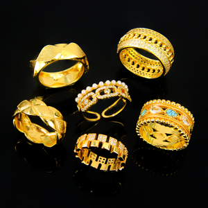 Bagues de Mariage Vintage Plaqué Or 21 carats en Gros avec Turquoise et Zirconium pour Femme – Idéal Cadeau - Product Image 6