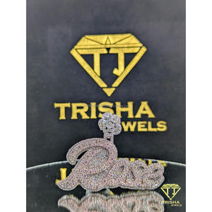 Premium Custom <b>Rose</b> Name Pendant Iced Out VVS Moissanite Diamonds 925 Sterling Silver Rhodium Gold Plated Jewelry Trisha Jewels - Product Image 2