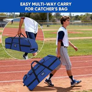 Bolsa de Transporte con Ruedas para Equipo de Béisbol, Bolsa Grande y Suave con Ruedas para 4 Bates, Múltiples Bolsillos, Gancho para Valla, Equipo de Béisbol y Sóftbol, Vinilo - Product Image 6