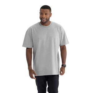 100% <b>Ringspun</b> Cotton Formal Heavyweight Knitted T-Shirt Men Drop-Shoulder Sleeves Oversize Relaxed Fit Black - Product Image 6