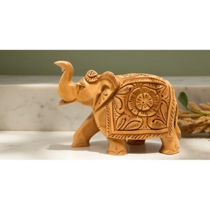 Figurine d'éléphant en bois de Sheesham artisanale - Sculpture en bois indienne en gros - Product Image 3