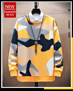 Sudadera de Cuello Redondo para Hombre, Corte Regular, Color Sólido, Tejido de Algodón, Estilo Casual para Otoño - Product Image 1