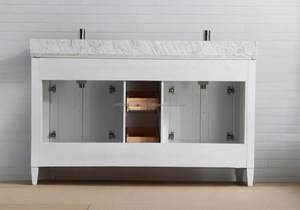 Gabinete de Baño Moderno de Lujo Phuoc Hung PHD2MVS72 de 72 Pulgadas, de Madera Sólida Blanca, con Lavabo Doble, para Hoteles - Product Image 5