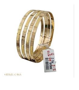 22K Solid Gold <b>Bangle</b> <b>Set</b> For Women 4 Pcs Real Yellow Gold Handcrafted Traditional Indian Wedding Bracelet Jewelry Gift - Product Image 2