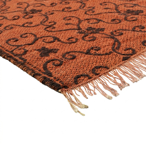 Tapis de zone DECORDEC personnalisé, tufté à la main, en laine écologique, antidérapant, moderne, épais, à rayures horizontales ton sur ton, bleu marine et gris, pour hôtel et salon - Product Image 2