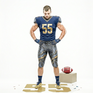 Blue with Grey Combination American Football Uniform Set Breathable Jersey with Moisture Wicking Pant at Factory Sale Prices - Product Image 5