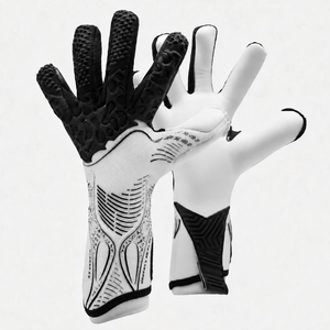 Gants de gardien de but de football avec protection avancée des doigts, pointes et rembourrages anti-hyperextension, et latex haute adhérence - Product Image 1