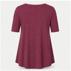 Camiseta de mujer con cuello en V y manga hasta el codo, corte en A, WTS-0144 - Product Image 3