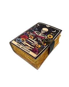 Skull Leather Grimoire Journal Handmade Gothic Vintage <b>Notebook</b> Embossed <b>Book</b> of Shadows Writing Diary Fantasy Horror Gift - Product Image 5