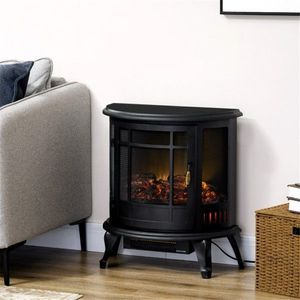 Caminetto Elettrico Moderno Nero da 22 Pollici con Effetto Fiamma LED e Design in Vetro per Uso Interno in Casa e Hotel - Product Image 1