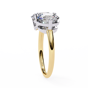 Classic Women's Engagement <b>Ring</b> Two Lab Grown Diamonds Prong Setting IGI Certified Trendy Daily Wear Rhodium Plated 10K <b>Gold</b> - Product Image 3