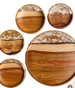 Prix de gros Assiette de présentation décorative en bois Assiette ronde rustique pour mariage restauration maison salle à manger et table - Product Image 1