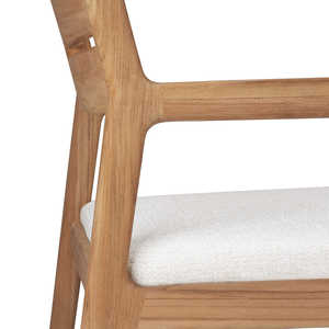 Chaise de salle à manger moderne, écologique et durable, structure en teck massif, couleur naturelle, imperméable, utilisation en appartement, en extérieur ou en intérieur, meubles - Product Image 5