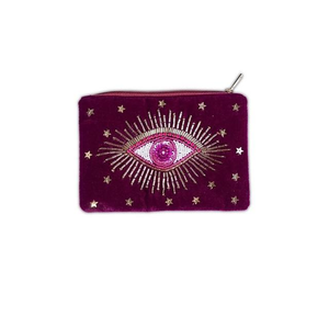 Porte-monnaie de luxe brodé à la main avec perles pour femme – Petite pochette élégante avec design de perles de cristal multicolores - Product Image 1