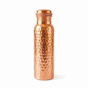 Traditional Indian Copper Water Bottle Authentic Handcrafted Drinking Vessel Inspired by Ancient Wellness Practices - Product Image 1