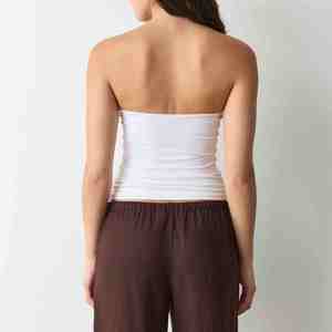 Gym Tube <b>Top</b> Strapless Fitness Sport Breathable Soft Bodycon Double Layer Cropped Yoga Tank <b>Tops</b> Women 100% Cotton Short Front - Product Image 2